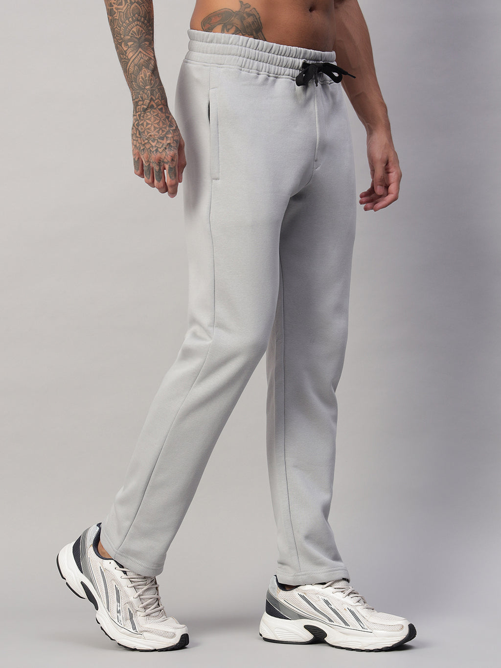 Endeavour Wear Men Winter Fleece Straight Fit Light Grey Track Pants