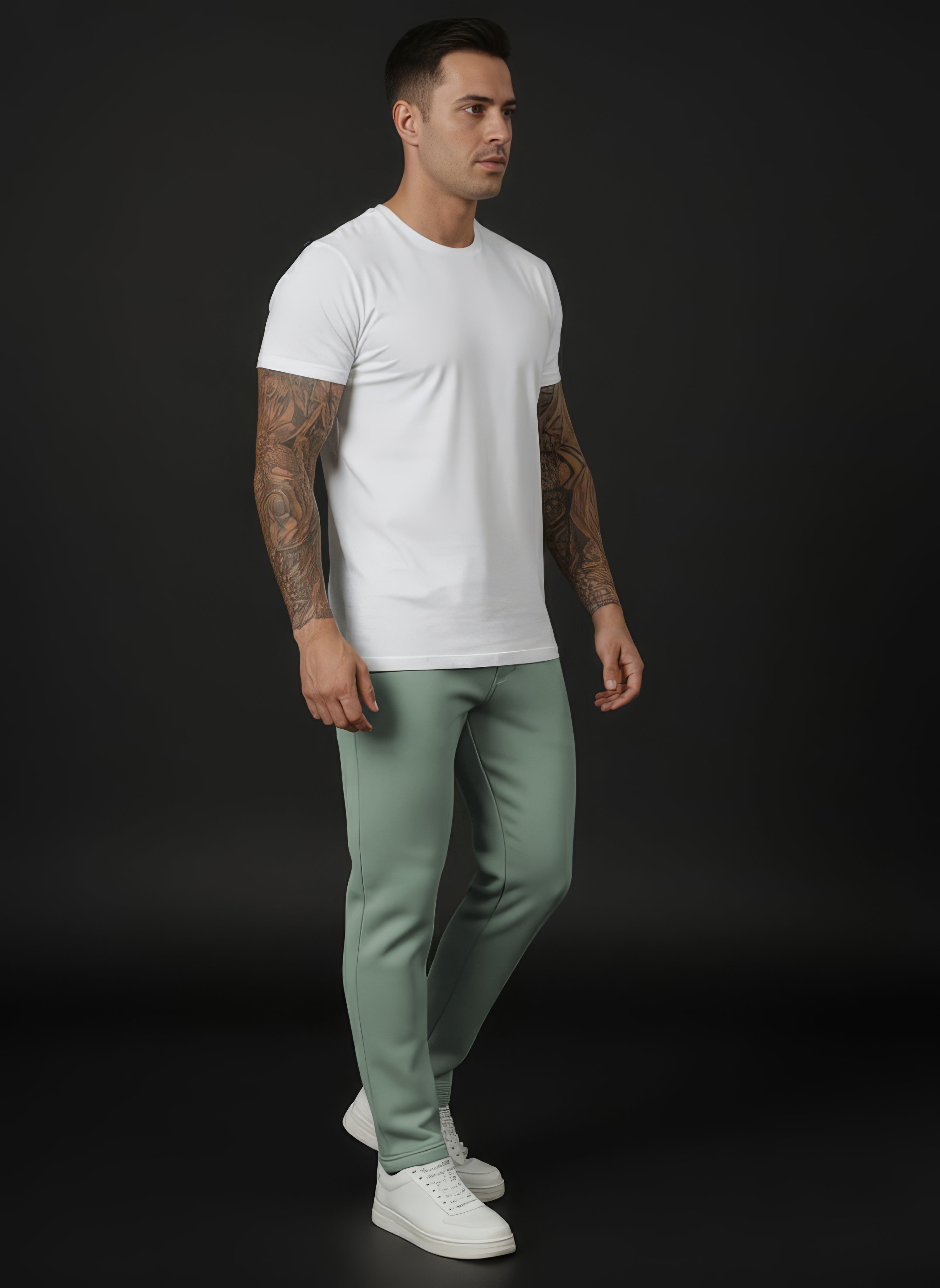 Endeavour Wear Men Winter Fleece Straight Fit Sage Green Track Pants