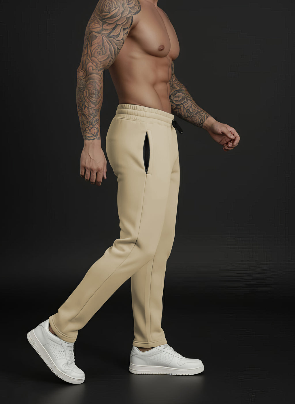 Endeavour Wear Men Winter Fleece Straight Fit Sand Brown Track Pants