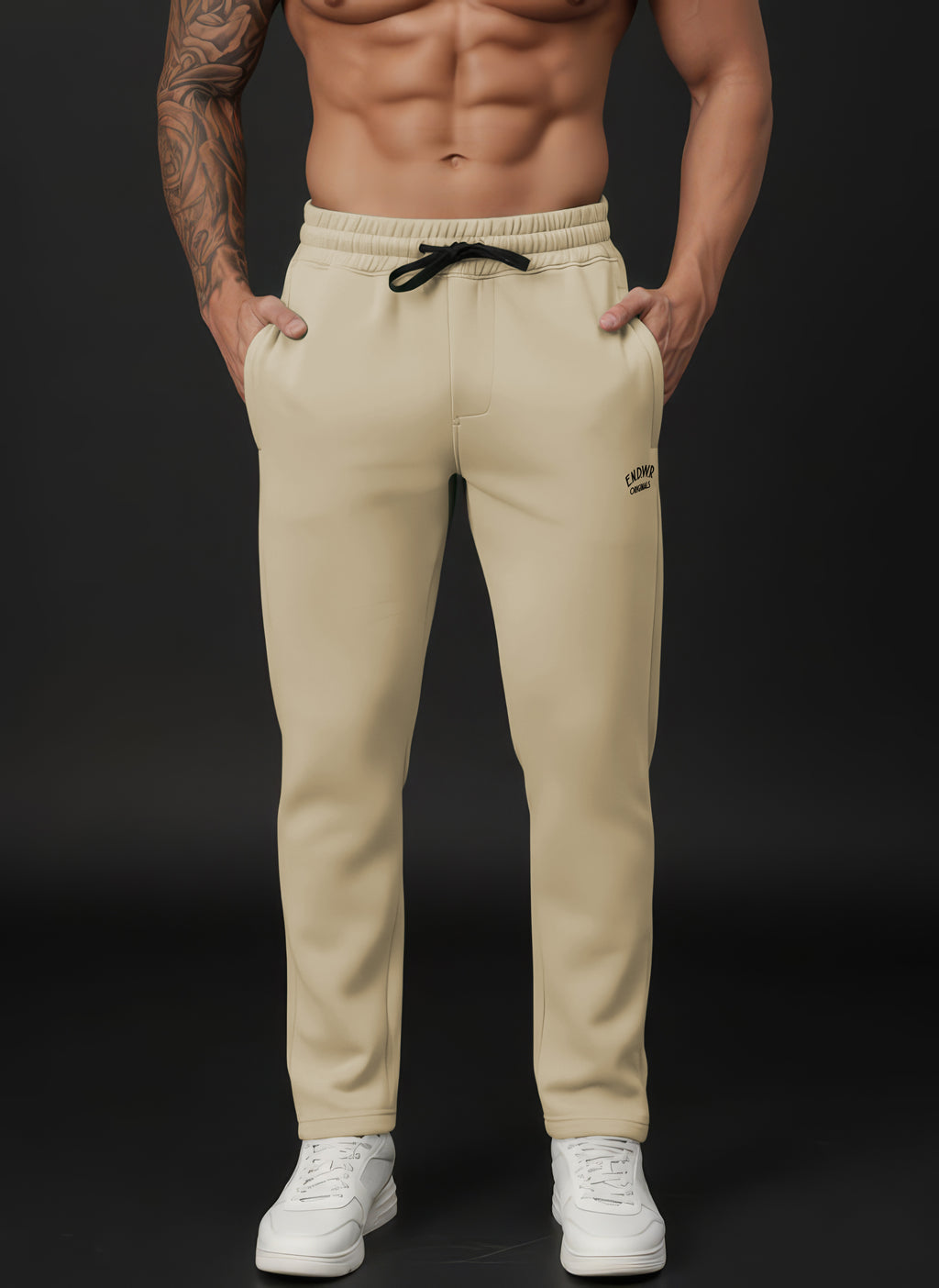 Endeavour Wear Men Winter Fleece Straight Fit Sand Brown Track Pants