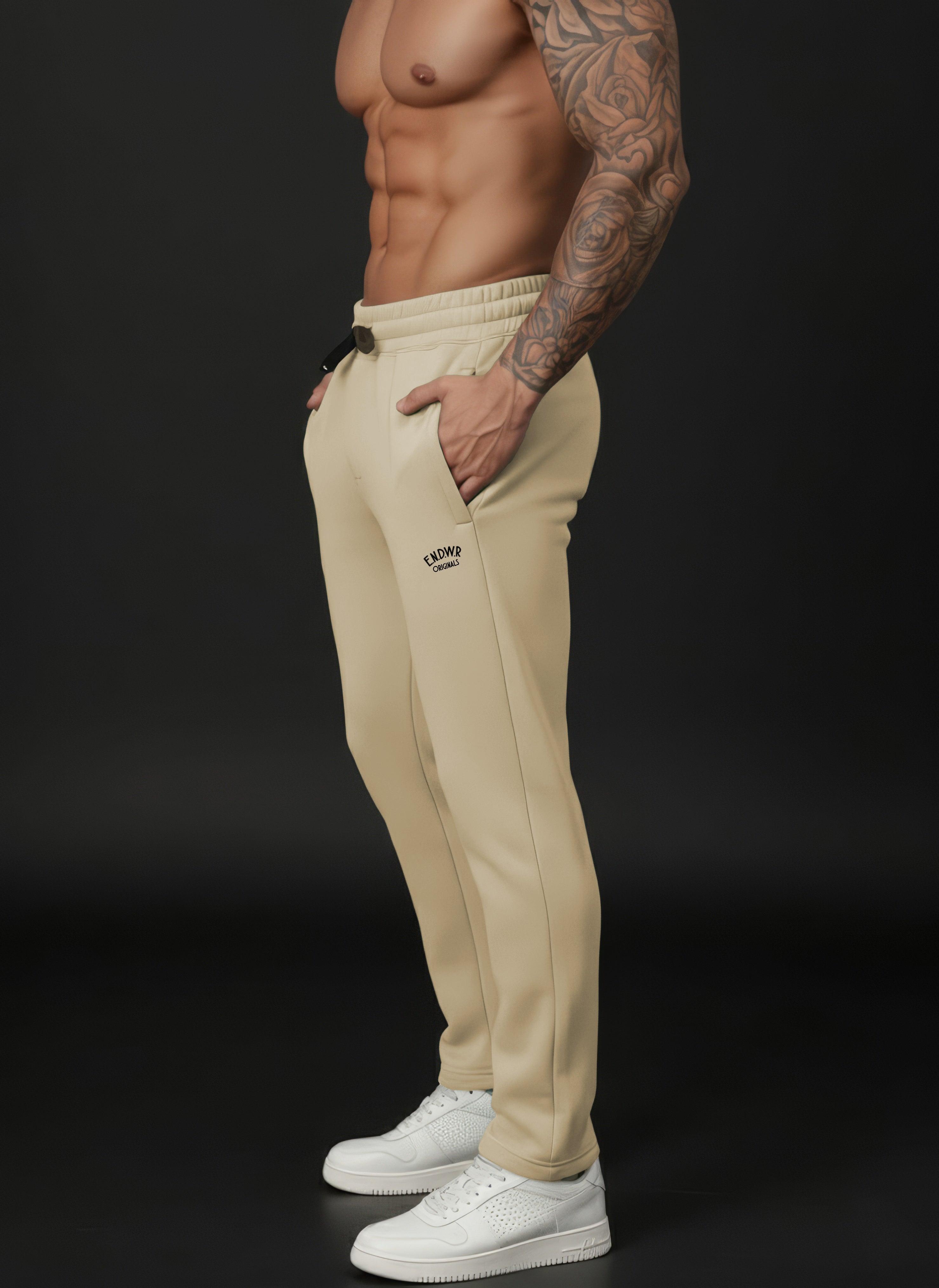 Endeavour Wear Men Winter Fleece Straight Fit Sand Brown Track Pants
