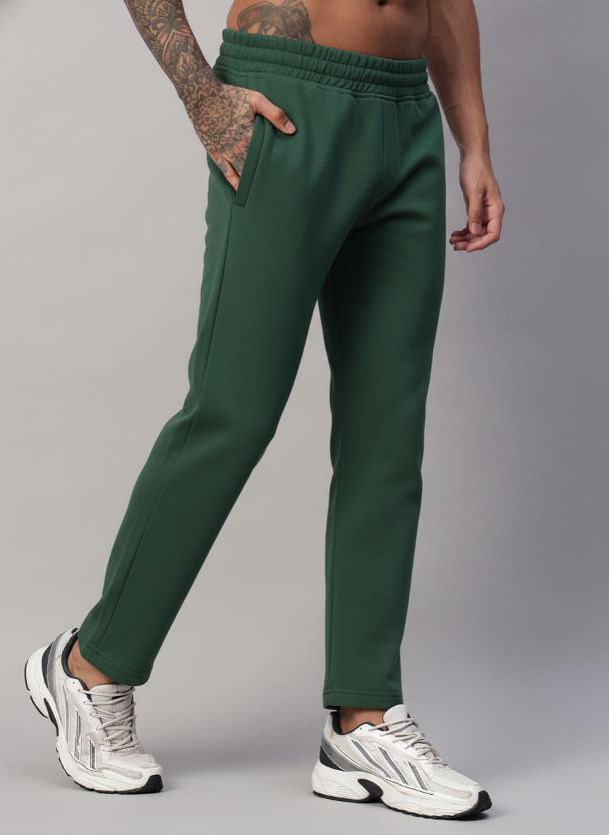 Endeavour Wear Men Winter Fleece Straight Fit Teal Green Track Pants
