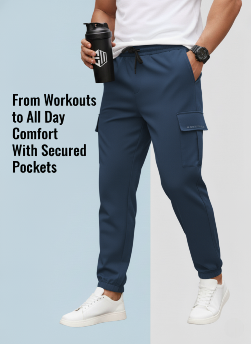 Endeavour Wear Men's Airforce Blue Active Cargo Trackpants