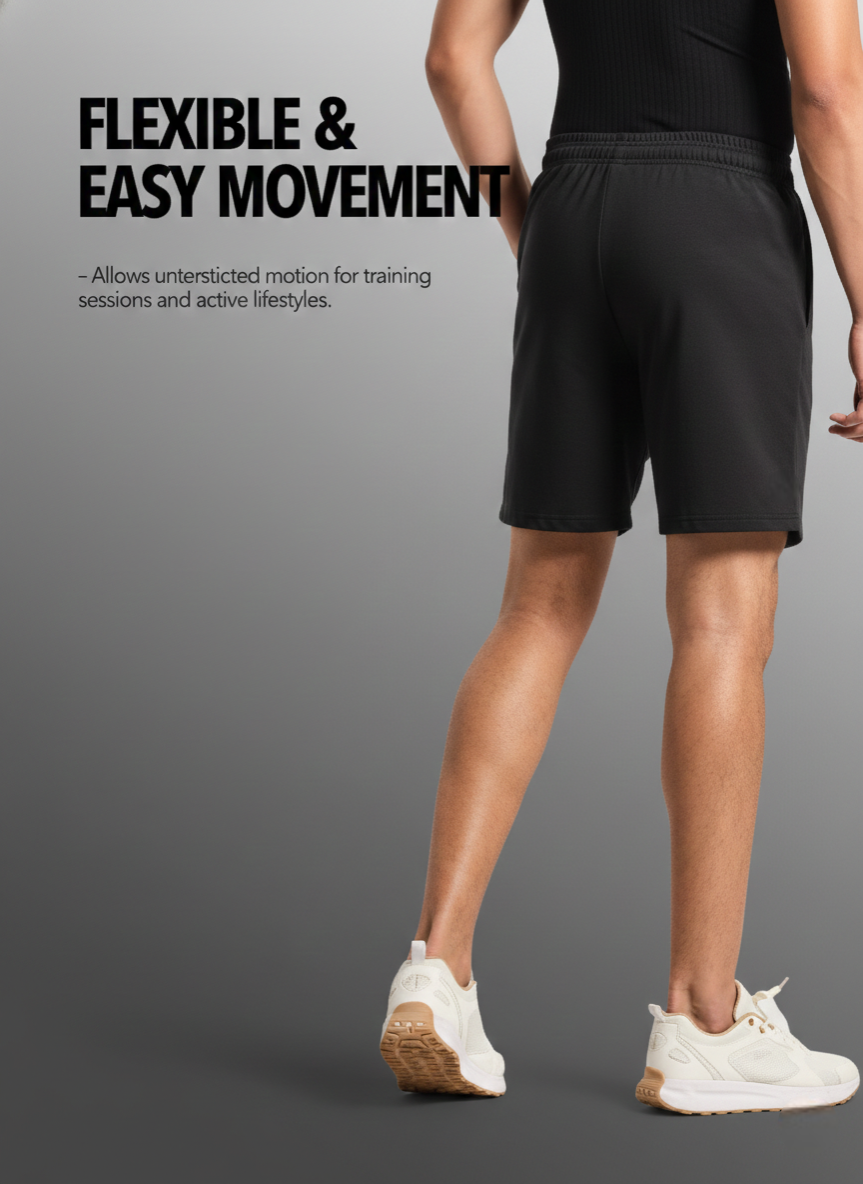 Endeavour Wear Men Black Comfort Fit Casual Sports Shorts