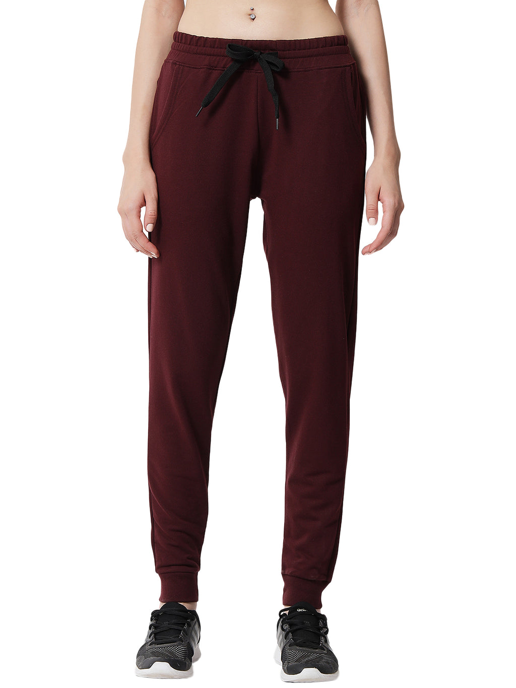 Endeavour Wear Women’s Cotton Wine Red Jogger Sweatpants