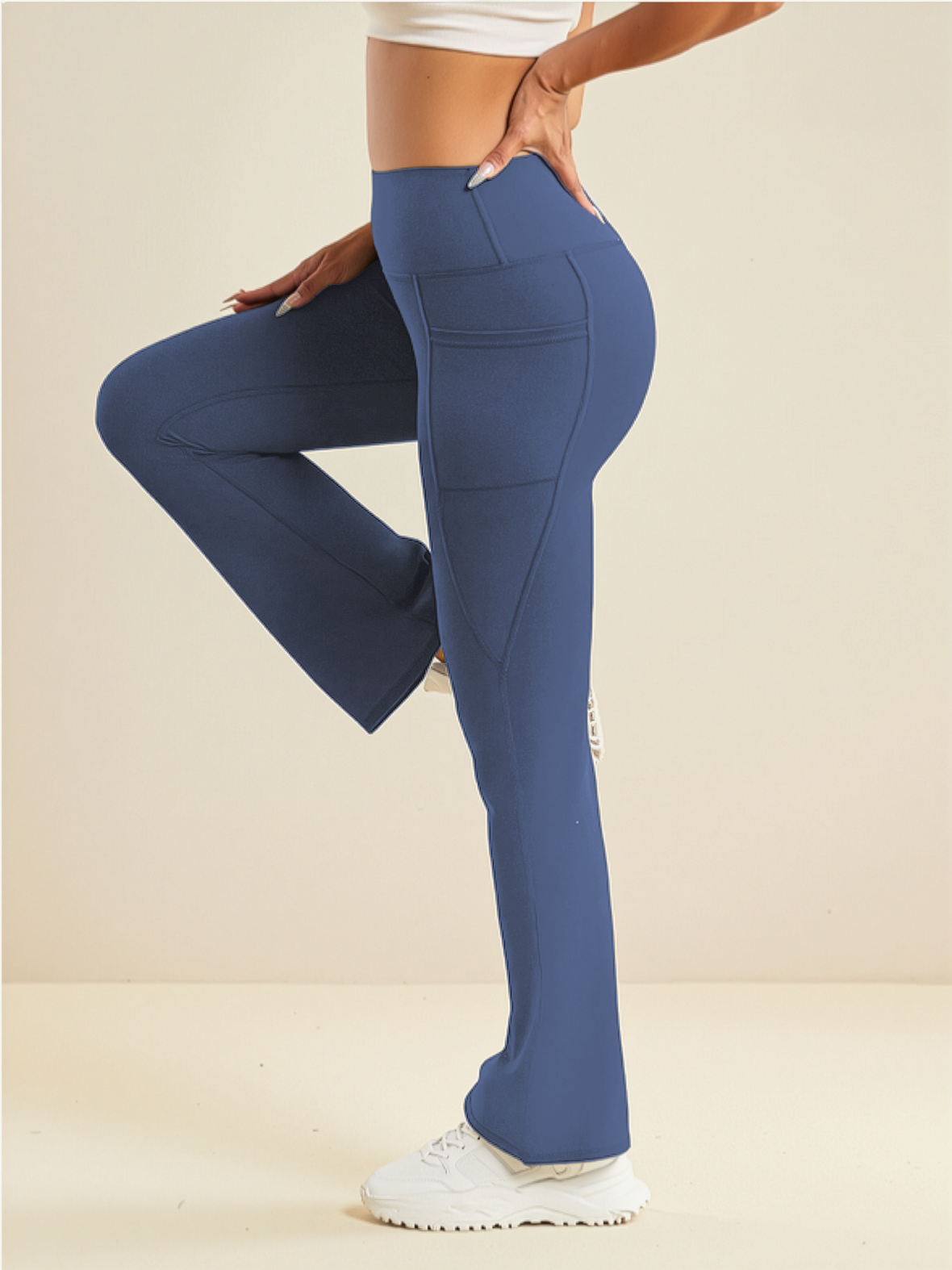 Endeavour Wear Women's Smoke Blue High Waisted Flare Pants