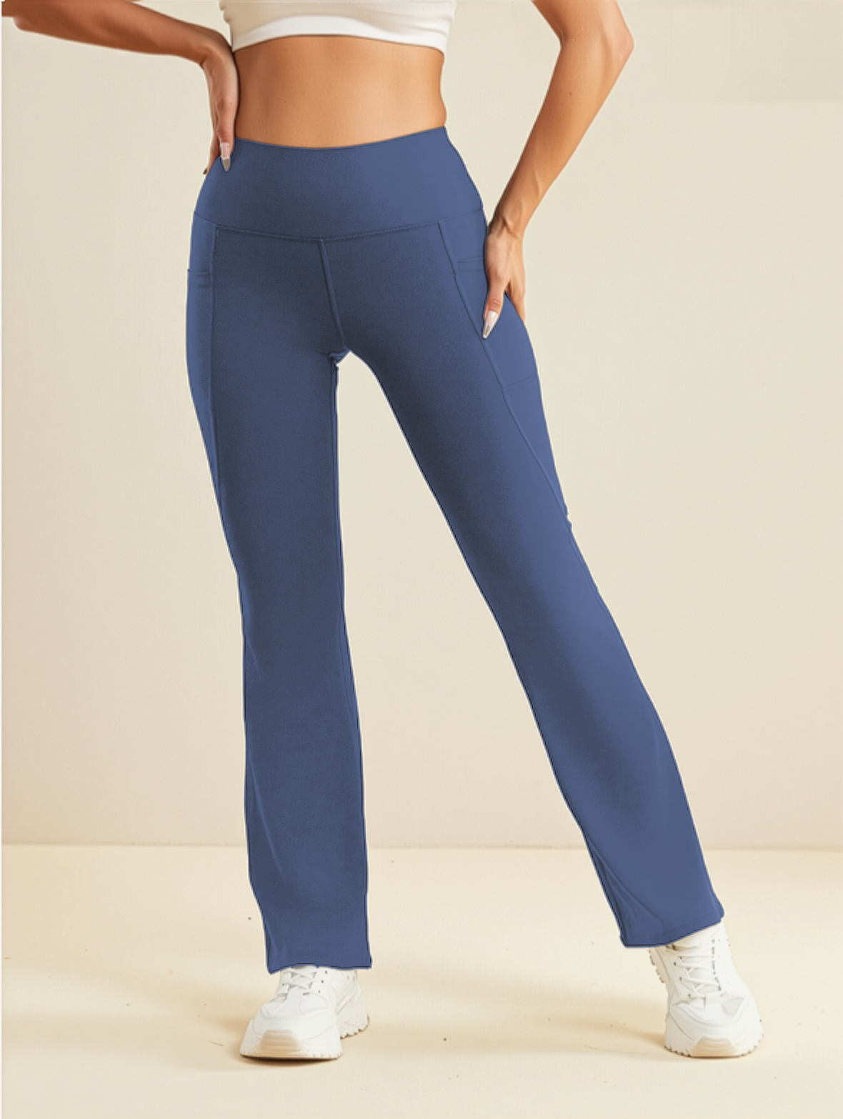 Endeavour Wear Women's Smoke Blue High Waisted Flare Pants